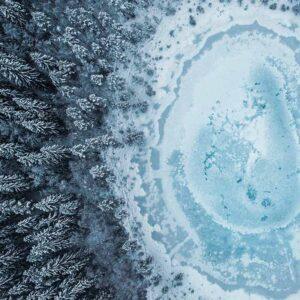 aerial snow landscape